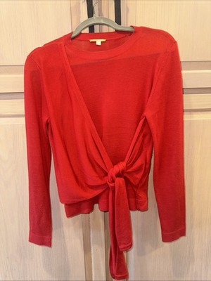 Beautiful Red Gianni Bini Sweater with Tie On Side Size Small GUC