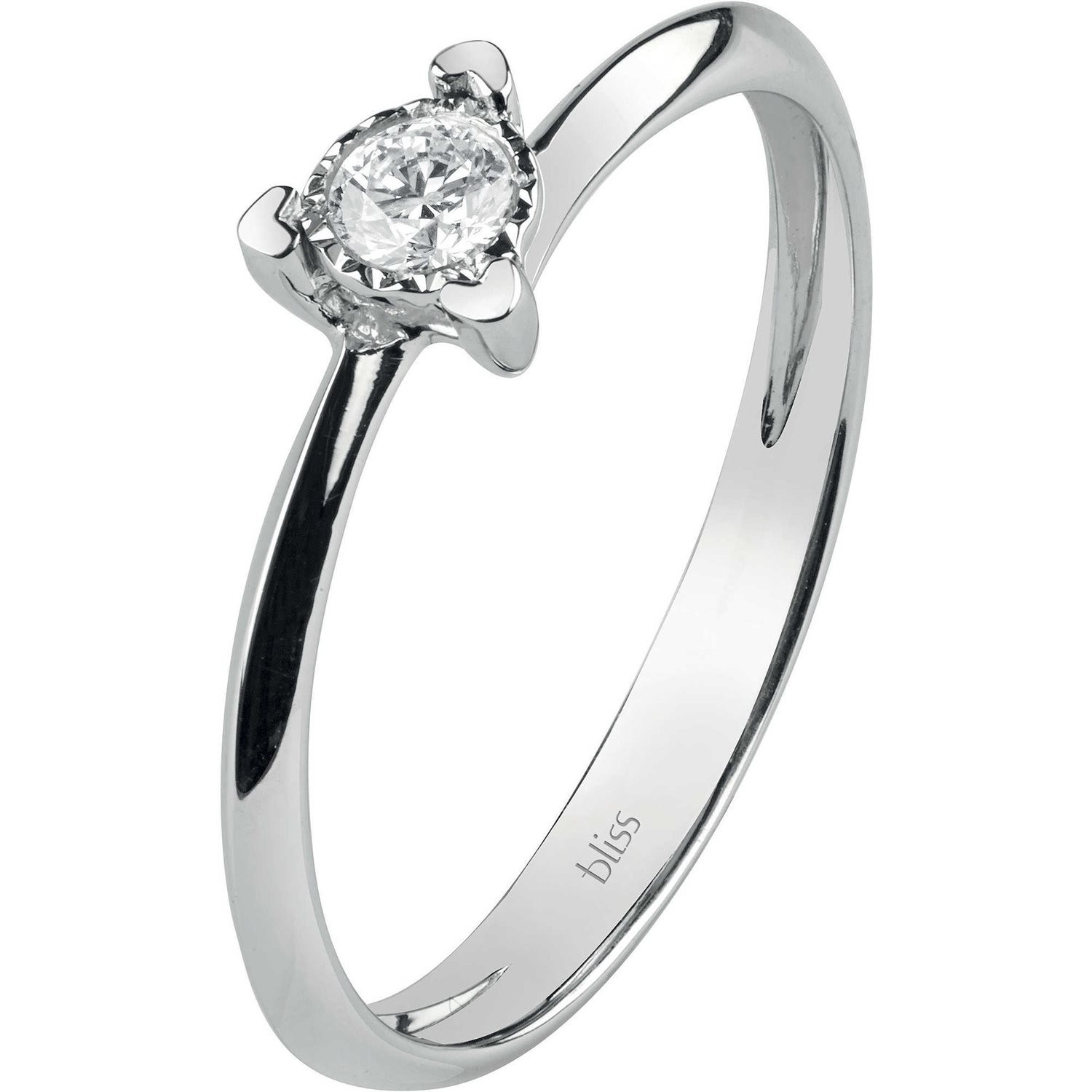 Anneau Bliss Femme en or blanc et diamant de 0.12 carat de style intemporel