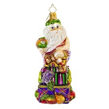 Christopher Radko Sweetly Seated Blown Glass Ornament Diabetes Fruit Santa