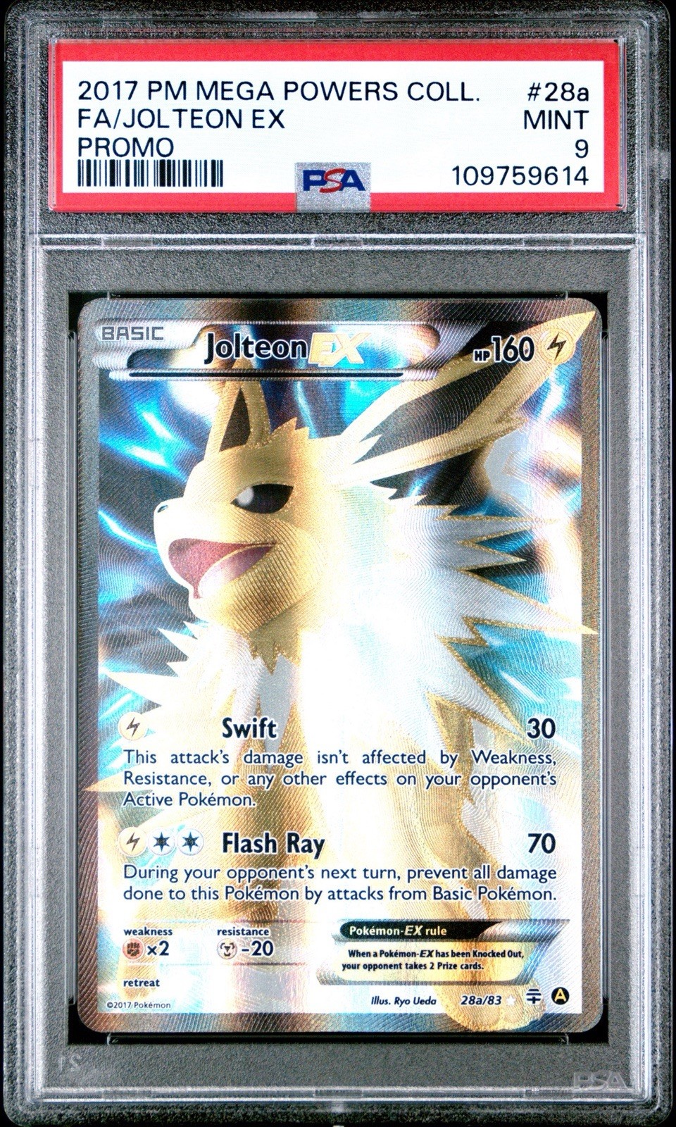 Pokemon Card PSA 9 Mint Jolteon EX Generations Promo 2017 Holo 28a/83