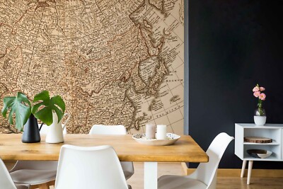 3D Vintage Map ZHUA15905 Wallpaper Wall Murals Removable Self-adhesive Ann