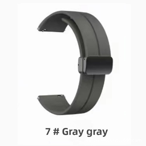Premium Magnetic Silicone Folding Buckle Watch Strap Band 18 20 22mm Waterproof - Picture 20 of 27