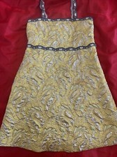 Gucci Girl dress cruise collection limited edition yellow/grey jacquard/lurex S6