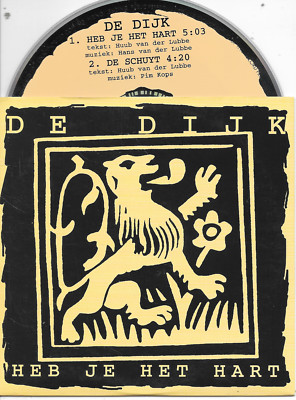DE DIJK - Heb je het hart CD SINGLE 2TR Dutch Cardsleeve 1995 (Mercury) 