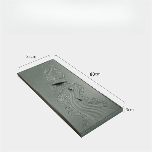 Wujinshi Tea Tray Green Stone Tea Table Sea of tea Embossed Drain Tea Tray - Picture 8 of 18
