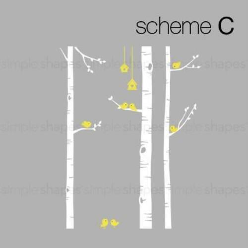 Birch Tree with Birds Wall Decal W1119 - Picture 6 of 16