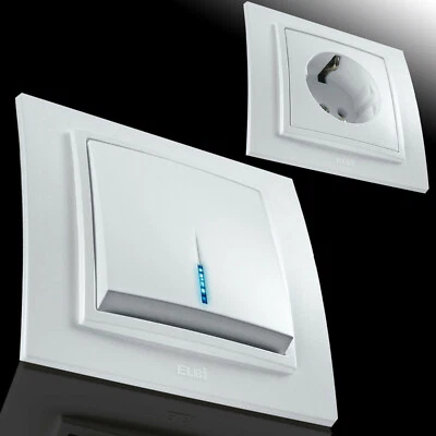 EL-BI Steckdose, Steckdosen, Ausschalter, Wechselschalter Schuko ZENA Schalterprogramm