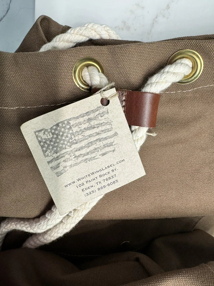 Bolsa de lavanderia White Wing, marrom, lona encerada. Novo, 25/35"" - Imagem 3 de 4