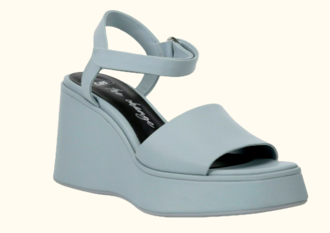 APL Sandali zeppa plateau scarpe GB The Change avvolti pelle blu donna taglia 9 5