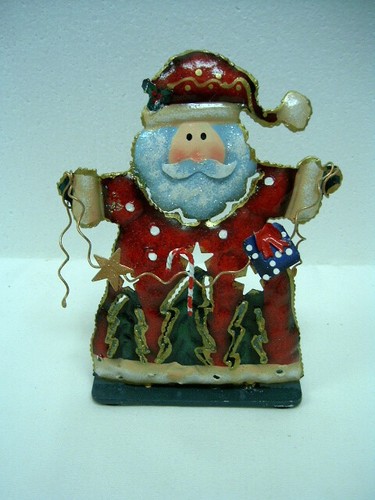 SANTA TEA LIGHT CANDLEHOLDER, METAL