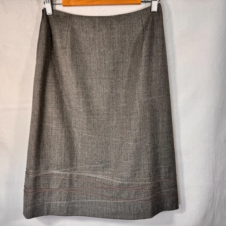 Anne Klein юбка-карандаш размер 4 серый швы украшены