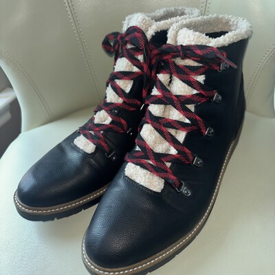 Scholl's So Cozy Ankle Boots Women's 11M Black Vegan