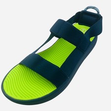 Unisex Navy Blue Neon Green Strap Sandals Water Summer Beach Pool Walking Size 2