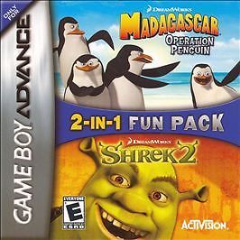 2-in-1 Fun Pack: Shrek 2 and Madagascar: Operation Penguin (Nintendo Game Boy Advance, 2006)