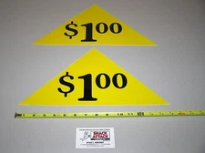 (2) SODA VENDING MACHINE LARGE YELLOW $1.00 PRICE DECALS / Free Ship!