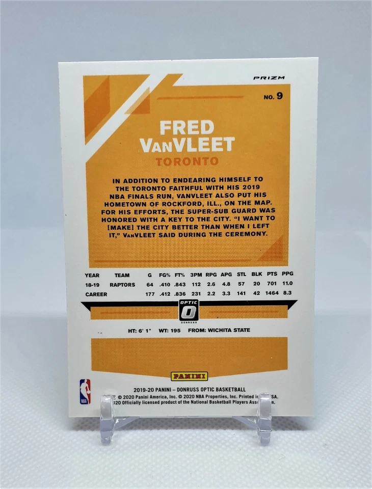 2019-20 Donruss Optic Holo Silver #9 Fred VanVleet - Image 2 of 2