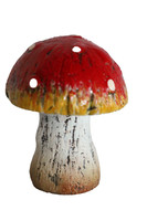 Pilz Torin 8,5 Cm • Terrakotta Rot/Weiß Bemalt • Deko-Pilz Herbstdeko Weihnacht