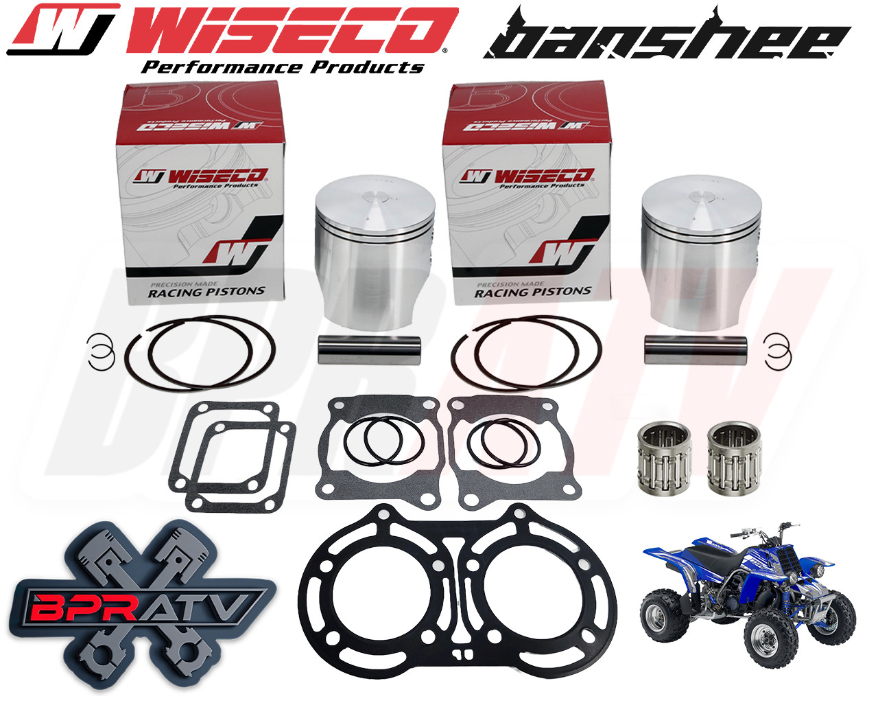 Wiseco Banshee Pistons Athena 64mm Big Bore Cylinder Kit With WISECO Pistons For Yamaha Banshee - Triple Ported Yamaha Banshee Cylinder Kit - Foto 11