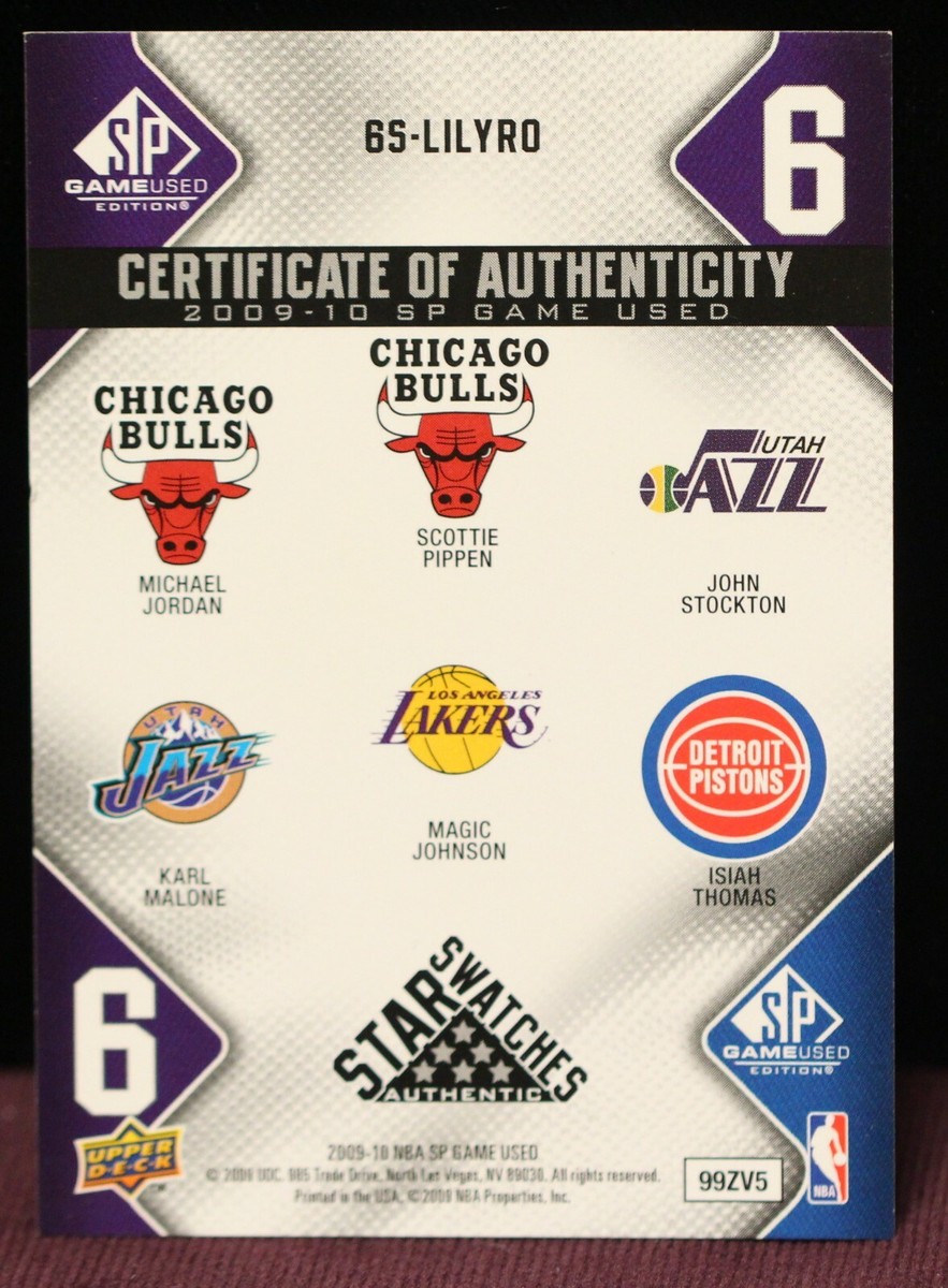 RPA5シリ 2009 デマー デローザン ルーキーパッチオート ロゴマンボール 2009-10 SP GameUsed 6 Star Swatches JORDAN PIPPEN STOCKTON