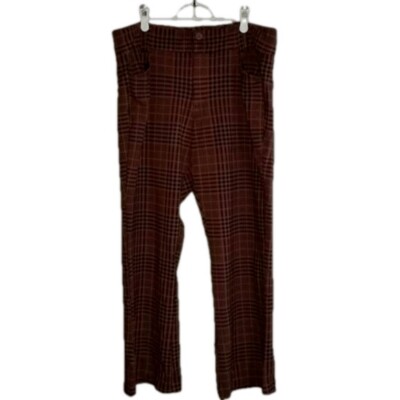 Studio By Torrid Trouser Cut Brown Black Plaid Stretchy Pants Label Size 20R