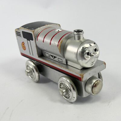 Thomas Wooden Railway Percy Limited 60 Year Edition Silver 2003 (DEFECT)