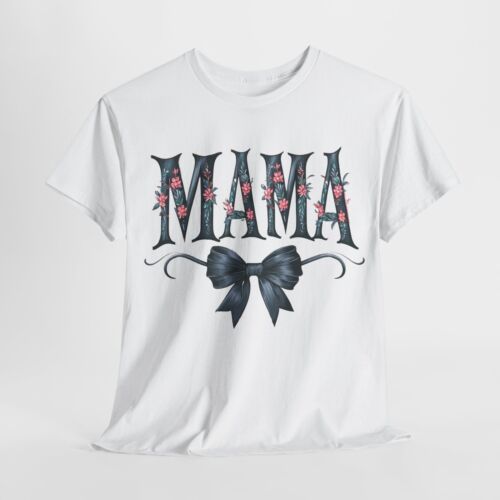 Vintage Floral MAMA T-Shirt - Black Bow Mother’s Day Tee, Mama Graphic Top - DTG - Picture 11 of 12