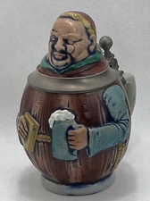 Vintage Original Gerzit Gerz Beer Stein Friar With Book Bible German Germany
