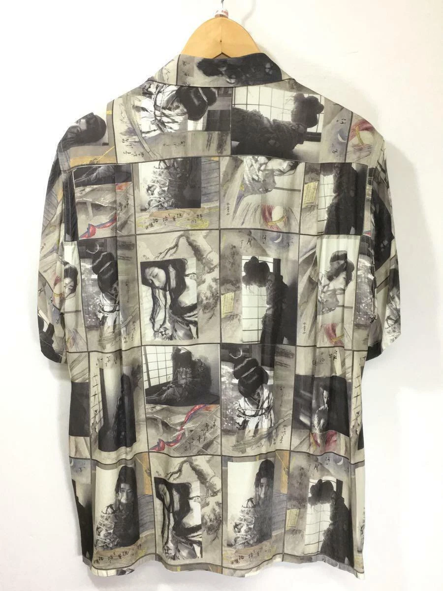 WACKO MARIA Hawaiian shirt M gray rayon Seiu Ito / bondage figure