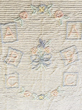 Vintage Chenille Baby FLORAL A B C Crib Bedspread Blanket Floral 39X62 Cotton