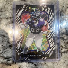 2024 Panini Select Isaiah Likely Zebra Premier Level #161 Ravens NFL Football