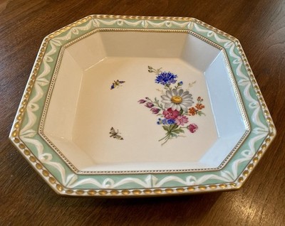 KPM Berlin Kurland Serving Bowl, Hand Painted Flowers, Butterflies, Gilding