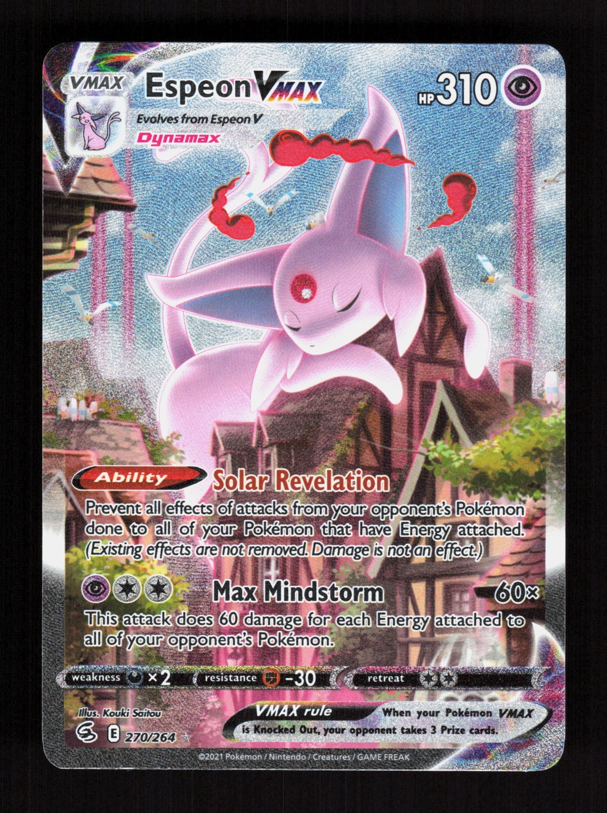 Espeon VMAX - 270/264 - Pokemon Fusion Strike Sword Shield Alternate Art NM
