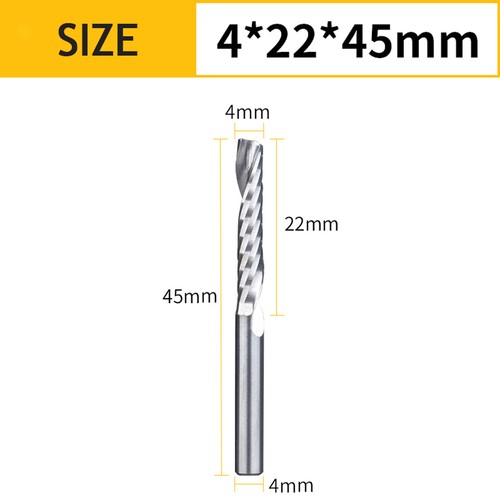 Solid Carbide Alloy End Mill Single Flute Spiral Router Bit Cutter for MDF Wood - Picture 34 of 37