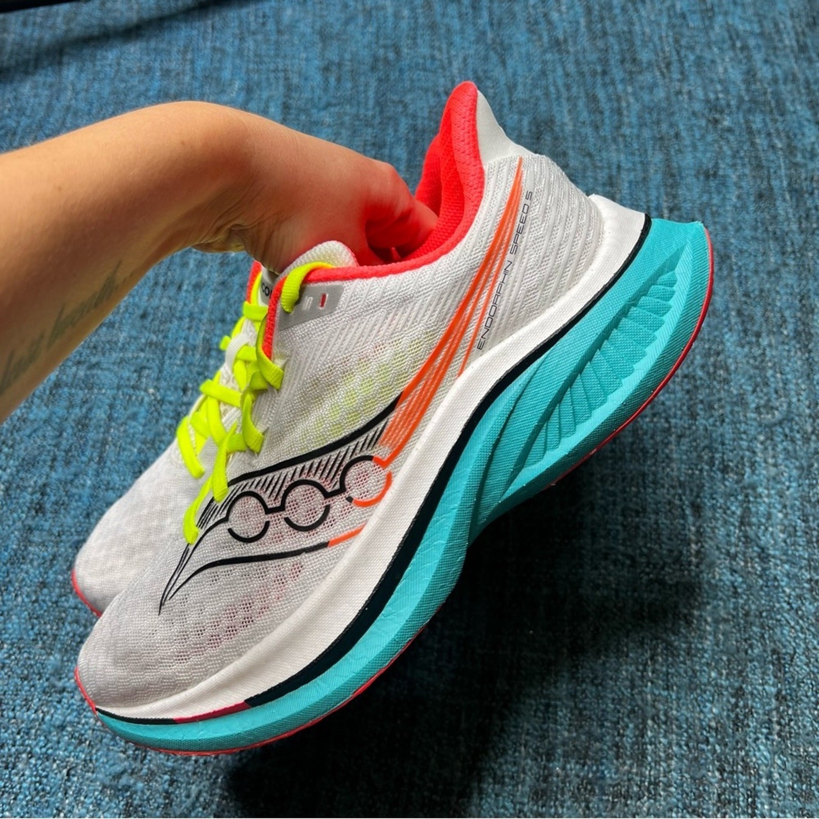 Saucony Endorphin Speed 5 Running Shoes in White Mutant Men's Size 8.5 Sneakers thumbnail 4