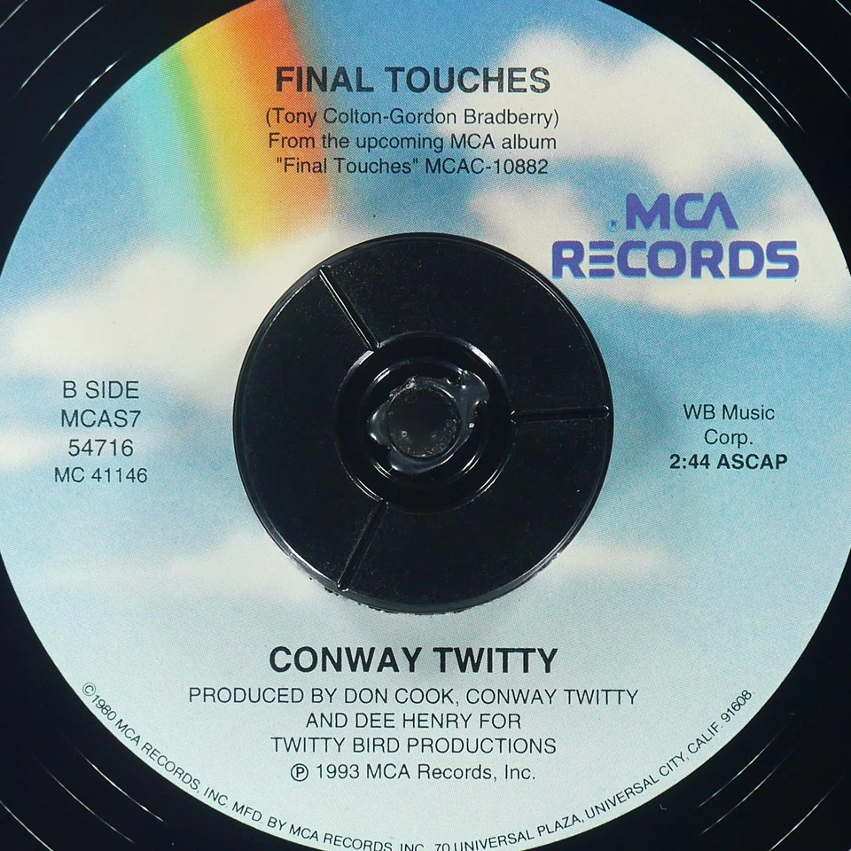 CONWAY TWITTY I'M The Only Thing (I'Ll Hold Against You) MCA MCAS7-54716 NM 45 - Image 3 of 4