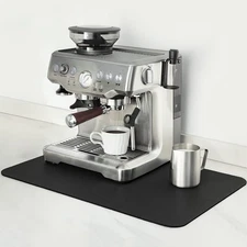 Coffee Mat - 17x30 Inch Black Countertop Mat - Absorbent, Hides Stains, Rubbe...