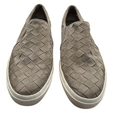 Vince Taupe Woven Suede Slip-On Sneakers