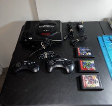 Sega Genesis Model 1 W/ Cables Controllers Games Gargoyles Cleaned Tested Works!