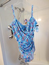 NWT women;s one piece swimsuit tummy control Jantzen Size 16 RETAIL 98.00