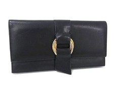 Portafoglio lungo da donna Cartier Trinity in pelle nera bifold