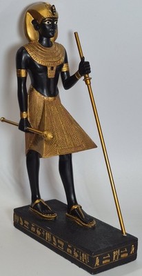 Egyptian King Tutankhamun Alka Guard 8'' Statue Figurine Gold & Black Veronese