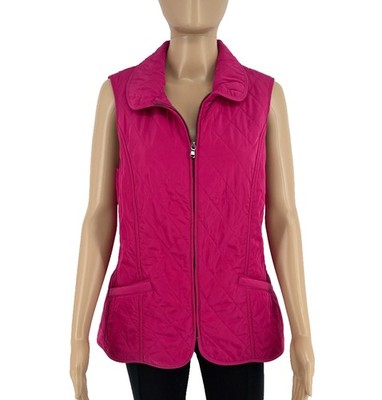 Talbots Frauen Rosa Gesteppt Weste Gilet Größe Eu 40 UK 12 US 10