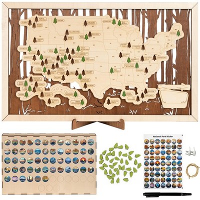 HYPERI US National Parks Map Travel Map, National Park Tracker Checklist, Nat...