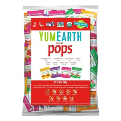 Organic Pops Variety Pack, 250 Fruit Flavored Favorites Lollipops, Allergy Fr...