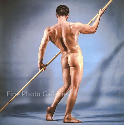 1961 Vintage BRUCE BELLAS of LA Male Nude Muscular Body LARGE Photo Engraving