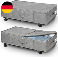 Jupeli 2 StüCk Unterbettkommode Mit Rollen, 50L Faltbare Unterbett-Aufbewahrungs