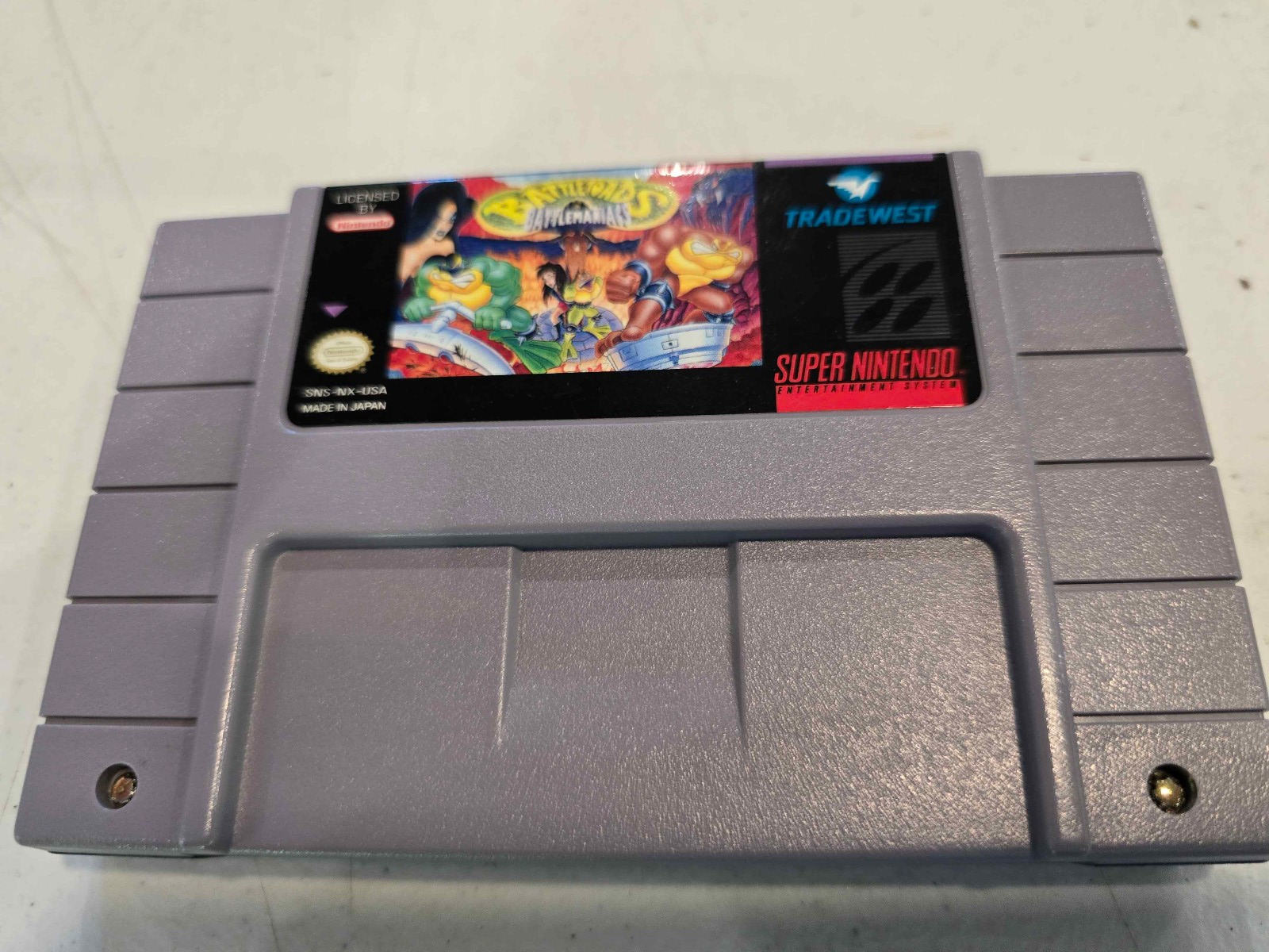 Battletoads in Battlemaniacs 1991 SNES Cartridge Tested Working