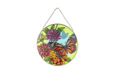 Stained Glass Window Hanging Suncatcher - Monarch Butterfly Sun Catcher Large...