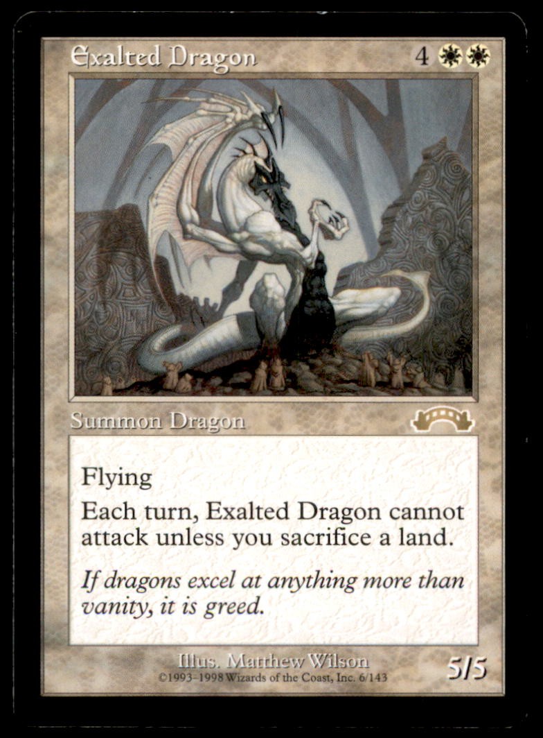 Exalted Dragon LP Light Play Exodus MTG [6254]