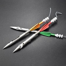 Fletched Metal Spearfishing Darts   Silver Slingshot Fish Arrows with Tail